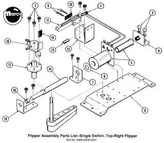 Flipper assembly Bally / Midway right