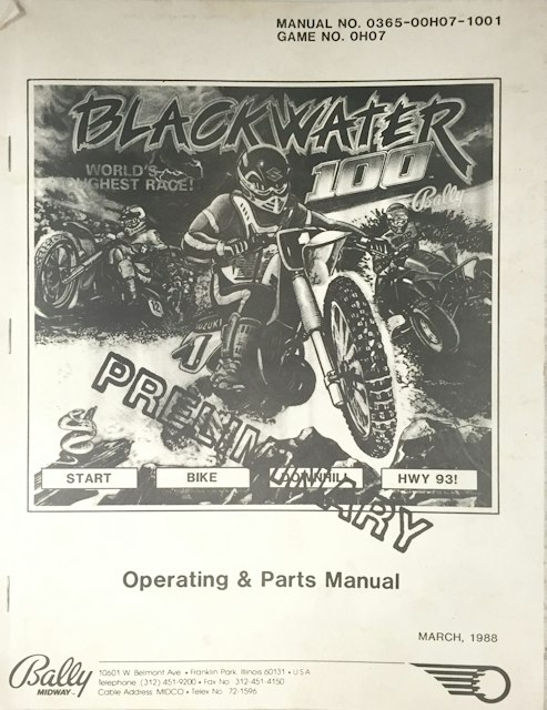 BLACKWATER 100 (Bally) Manual & schematic