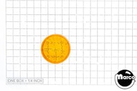Insert - circle 1 inch orange starburst