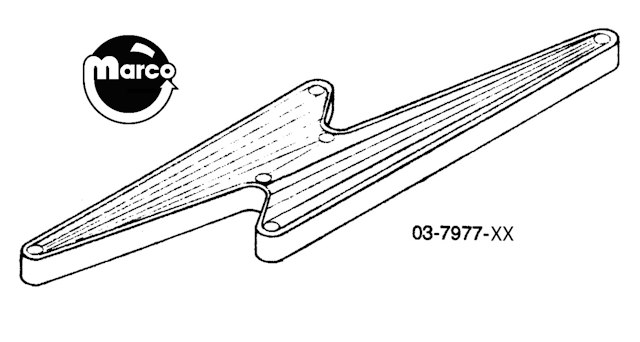 Insert - lightning bolt large red 6-1/8 x 1-3/8 inch