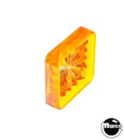 Playfield insert - square 1 inch orange starburst