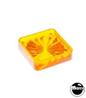 Playfield insert - square 1 inch orange starburst