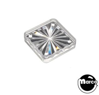 Playfield insert - square 1 inch clear starburst
