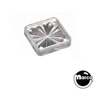 Playfield insert - square 1 inch clear starburst