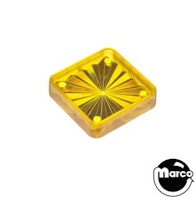 Playfield insert - square 1 inch yellow starburst