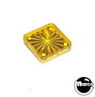 Playfield insert - square 1 inch yellow starburst