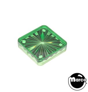Insert - square 1 inch green starburst