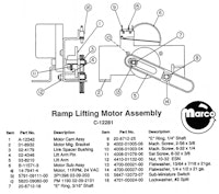 Lift arm - ramp mechanism
