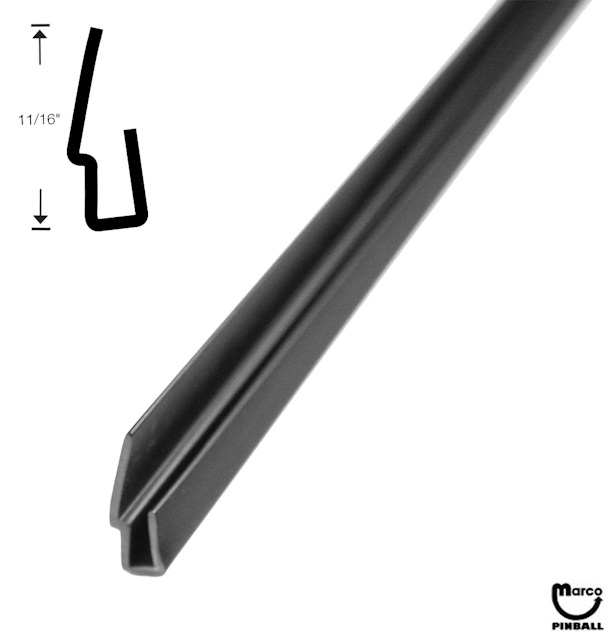Trim side channel - 17 inch glass edge