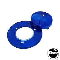 Pop bumper cap with collar - transparent blue