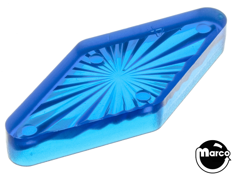 Playfield insert diamond 1-3/4 x 3/4 inch blue starburst