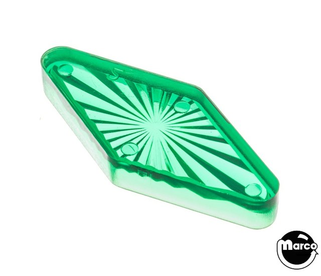 Playfield insert diamond 1-3/4 x 3/4 inch green starburst
