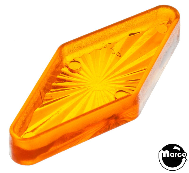Playfield insert diamond 1-3/4 x 3/4 inch orange starburst