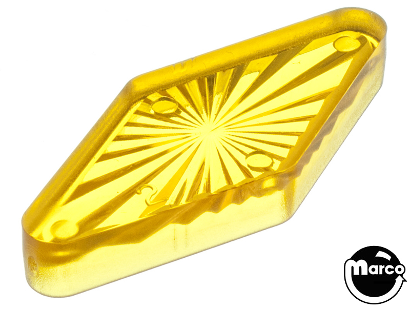 Playfield insert diamond 1-3/4 x 3/4 inch yellow starburst