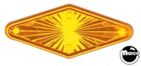 Playfield insert diamond 1-3/4 x 3/4 inch orange starburst
