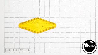 Playfield insert diamond 1-3/4 x 3/4 inch yellow starburst