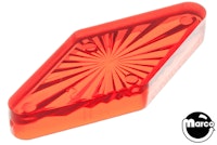 Playfield insert diamond 1-3/4 x 3/4 inch red starburst