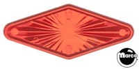 Playfield insert diamond 1-3/4 x 3/4 inch red starburst