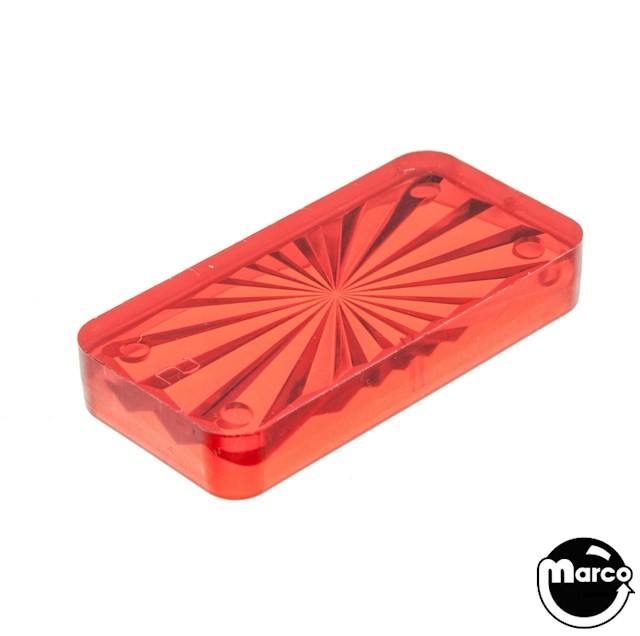 Playfield insert - rectangle 3/4 x 1-1/2 inch red trans starburst