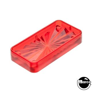 Playfield insert - rectangle 3/4 x 1-1/2 inch red trans starburst