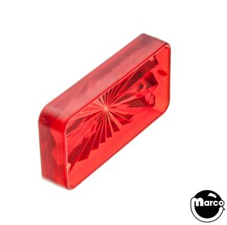 Playfield insert - rectangle 3/4 x 1-1/2 inch red trans starburst