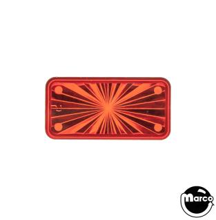 Playfield insert - rectangle 3/4 x 1-1/2 inch red trans starburst
