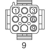 Connector 9 pin male PCB mount