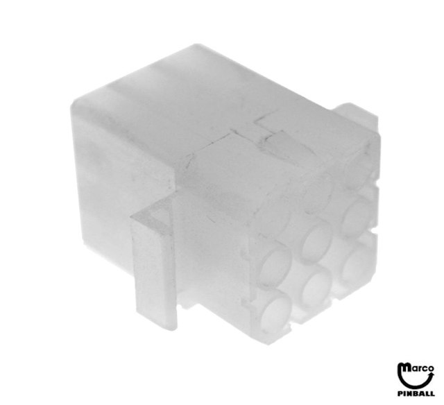 Connector 3 x 3 receptacle .093 inch terminals