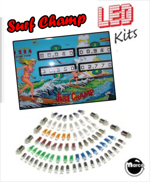 SURF CHAMP / SURFER (Gottlieb) LED kit