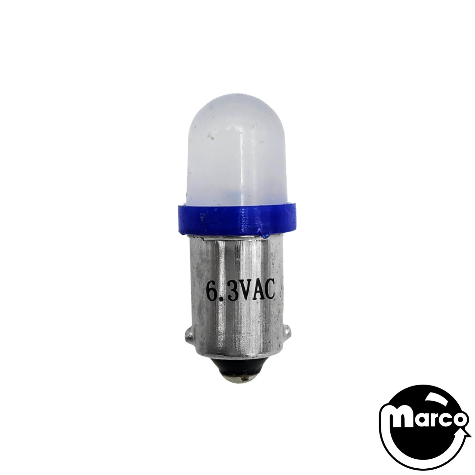 LED lamp #44 base 6 VAC blue frosted