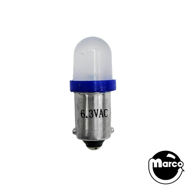 LED lamp #44 base 6 VAC blue frosted