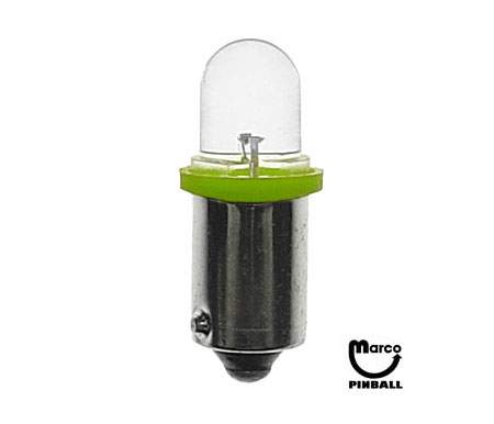 LED lamp #44 base 6 VAC green frosted