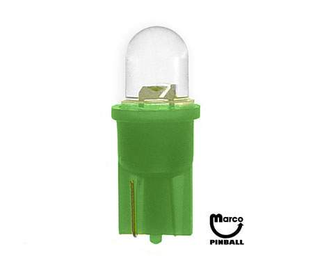 LED lamp #555 base 6 VAC green frosted