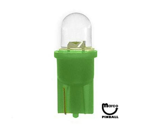 LED lamp #555 base 6 VAC green frosted