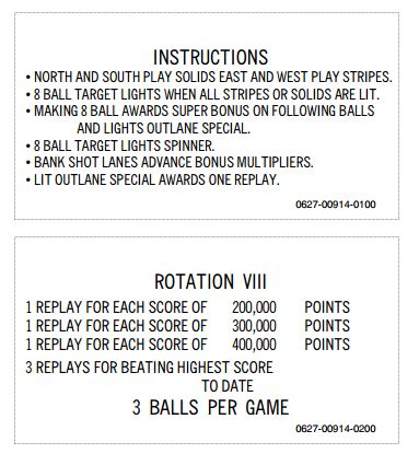 ROTATION VIII (Midway) Score Cards