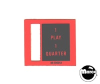 Price plate coin entry Game Plan 1 Play 1 Quarter