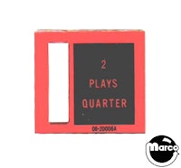 Price plate coin entry Game Plan 2 Plays Quarter