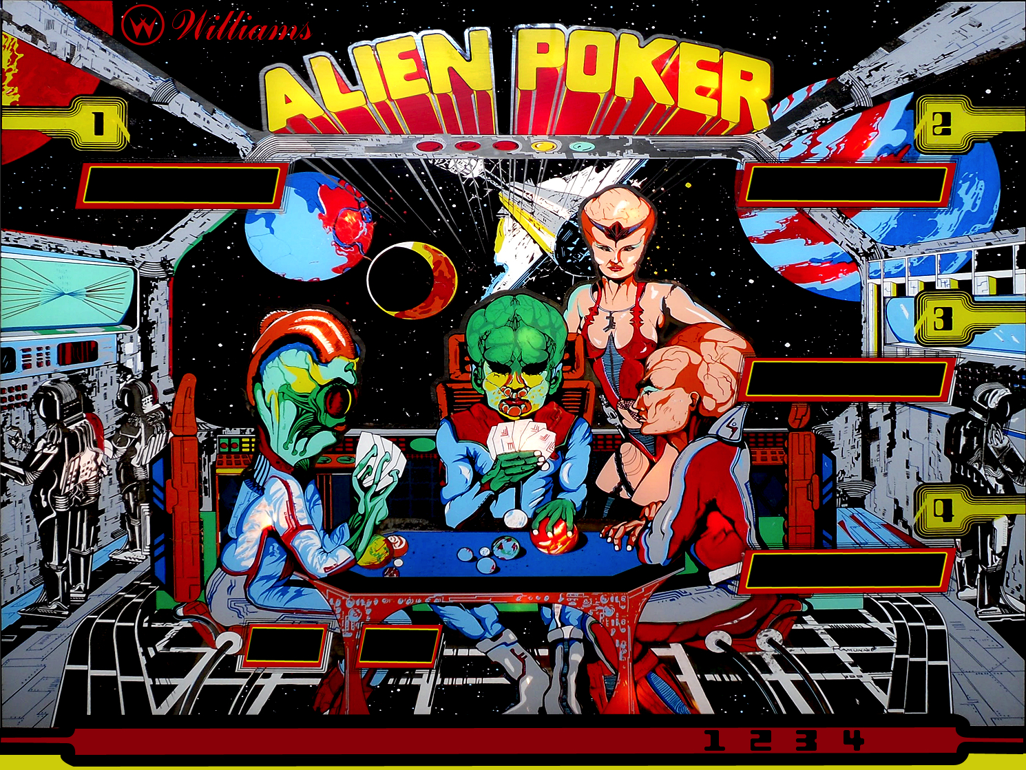 ALIEN POKER (Williams) Backglass