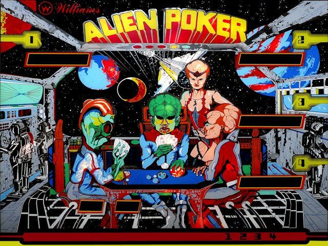 ALIEN POKER (Williams) Backglass