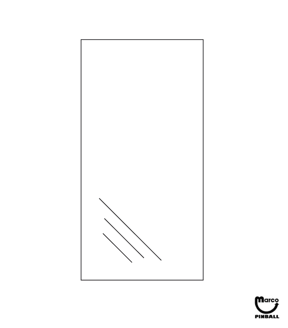 Glass playfield 27-5/8 x 43 x 3/16 WMS