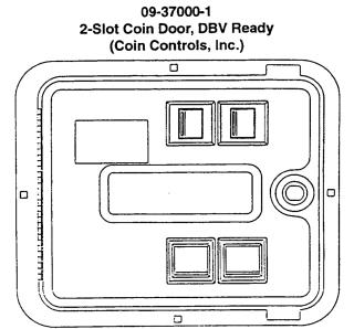 Coin door assembly Coin Controls 2 chute/DBV USA