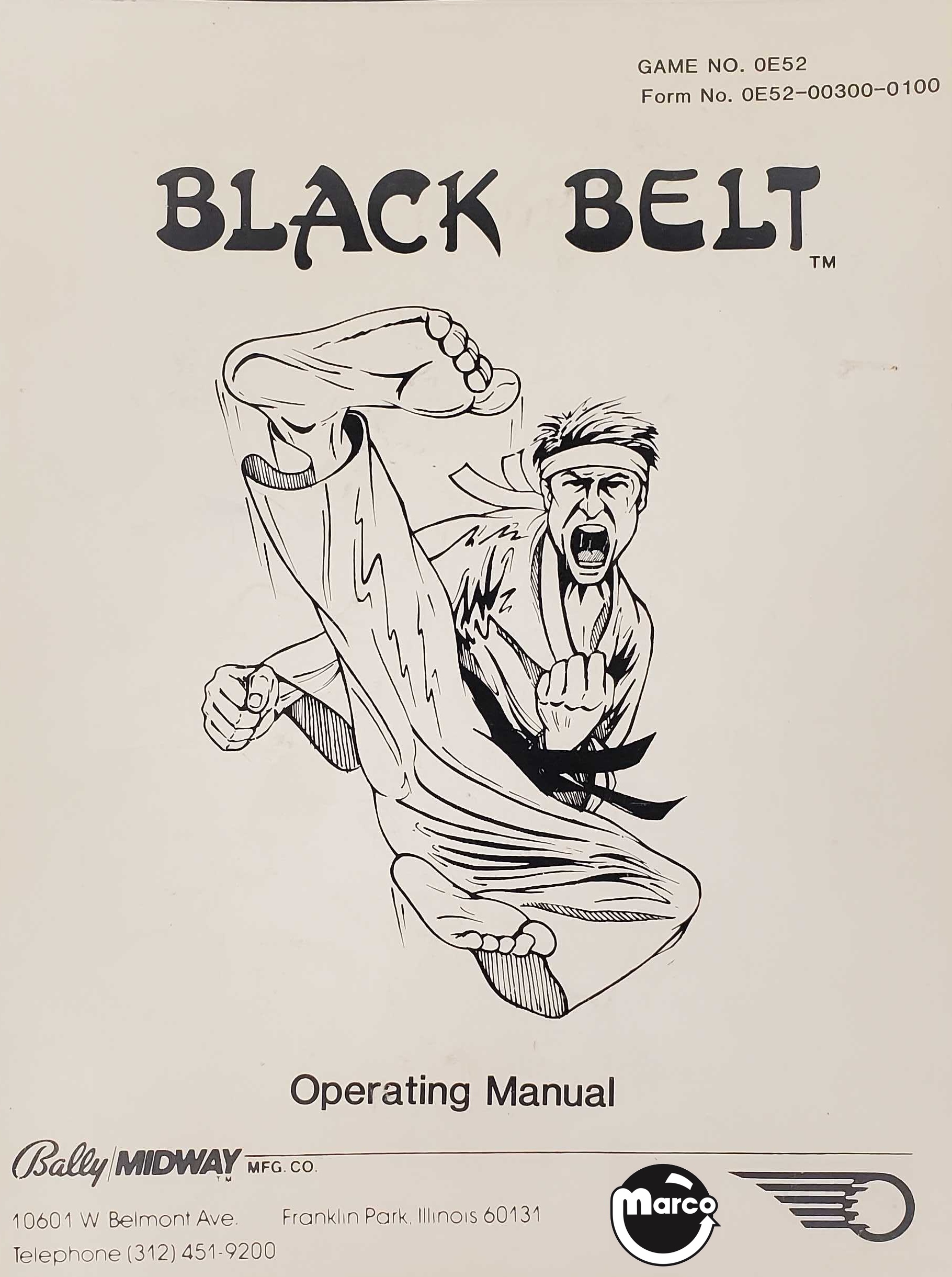 BLACK BELT (Bally) Operating Manual