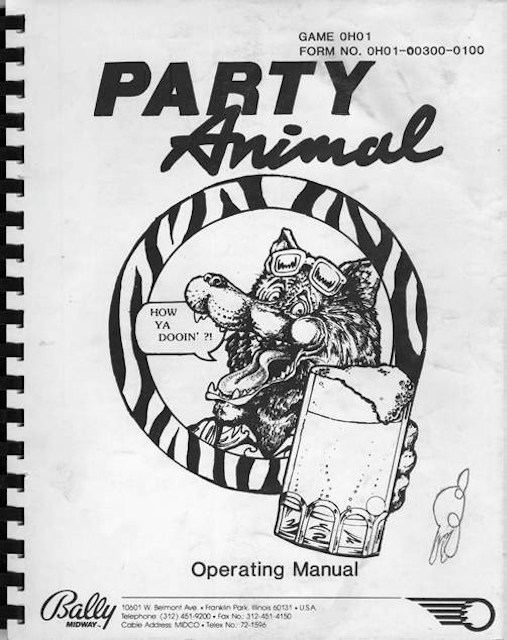 PARTY ANIMAL (Bally) Manual & schematic