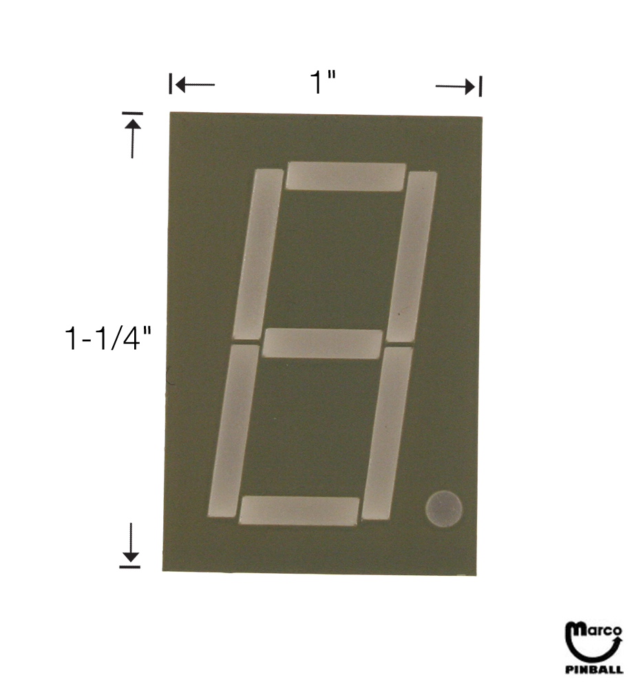 LED block numeric red 7 segment 1 inch