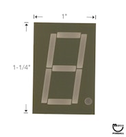LED block numeric red 7 segment 1 inch