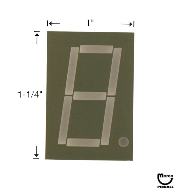 LED block numeric red 7 segment 1 inch