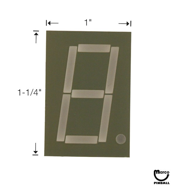 LED block numeric red 7 segment 1 inch