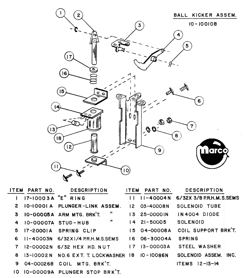 Ball kicker assembly Game Plan