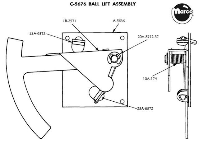 Ball lift bracket Williams