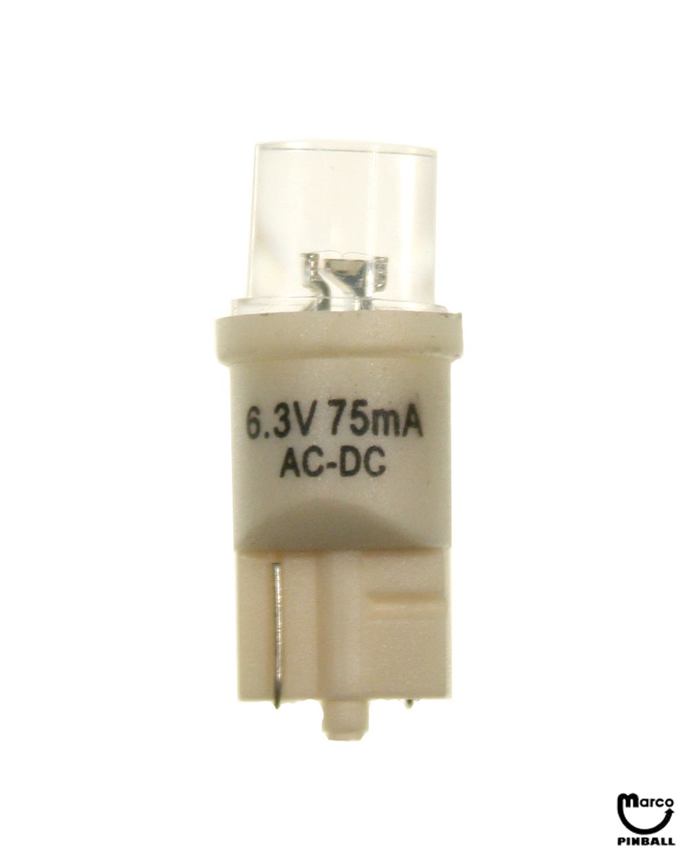 LED lamp - white 6.3 v wedge base
